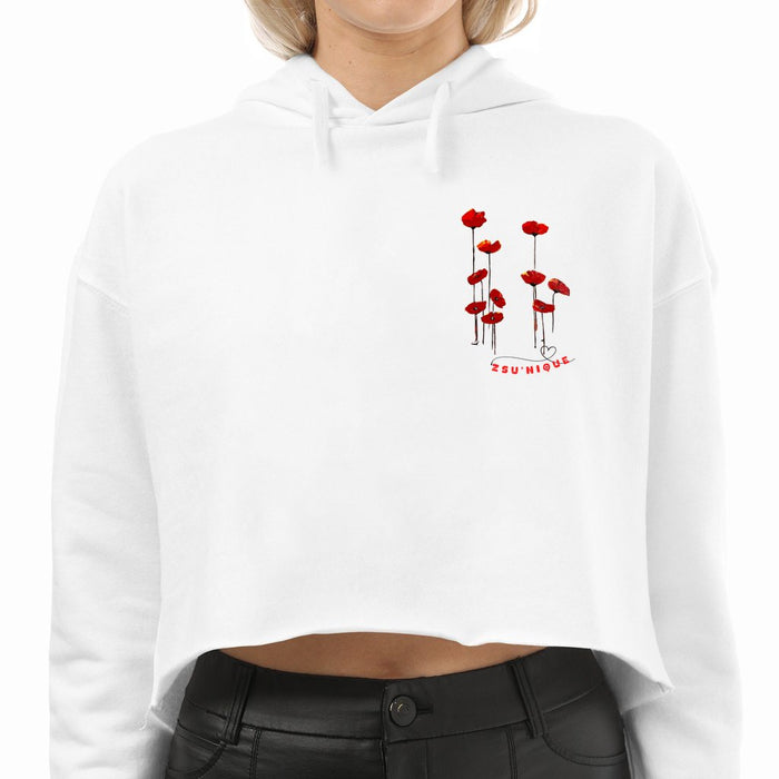 Red Poppies - Women's Crop Hoodie