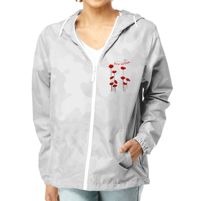 Red Poppies - Unisex Lightweight Windbreaker Full-Zip Jacket