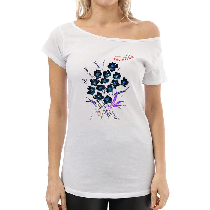 Black Bouquet - Women's Off The Shoulder Tops Shirt